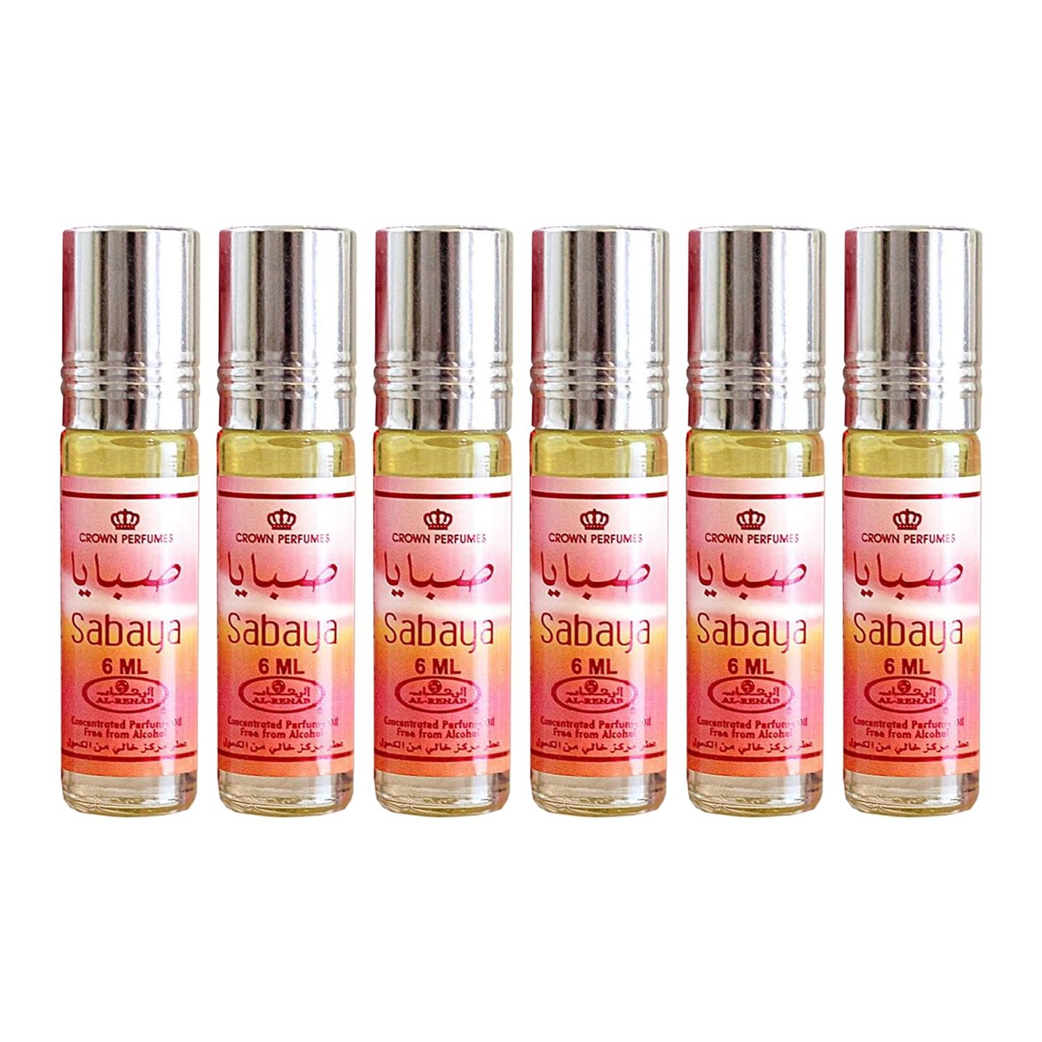 Al-Rehab Sabaya Concentrated Perfume Rollerball For Unisex, 6 Ml/0.20 Oz (Pack Of 6)
