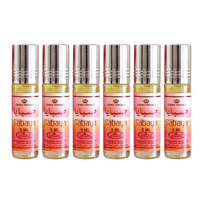 Al-Rehab Sabaya Concentrated Perfume Rollerball For Unisex, 6 Ml/0.20 Oz (Pack Of 6)
