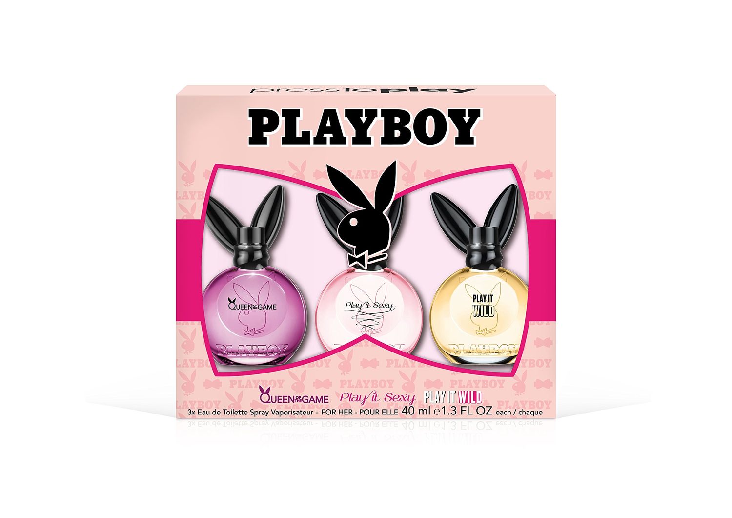 Playboy Female Playboy Omni Female 3pc Set - 1.3 Ounce Eau De Toillette X 3 (Wild, Queen, Sexy), 3.9 Ounce