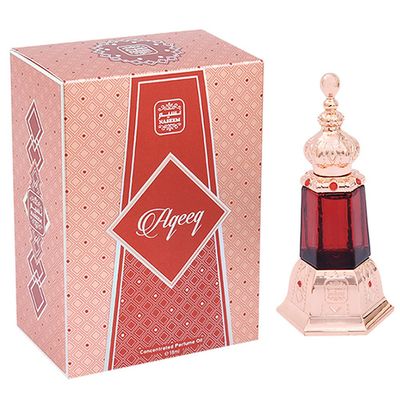 NASEEM Aqeeq Concentrated Perfume Oil Alcohol Free - Spicy Floral Patchouli Perfume - Long Lasting Arabian Perfume Oil for Men 0.61 Fl Oz