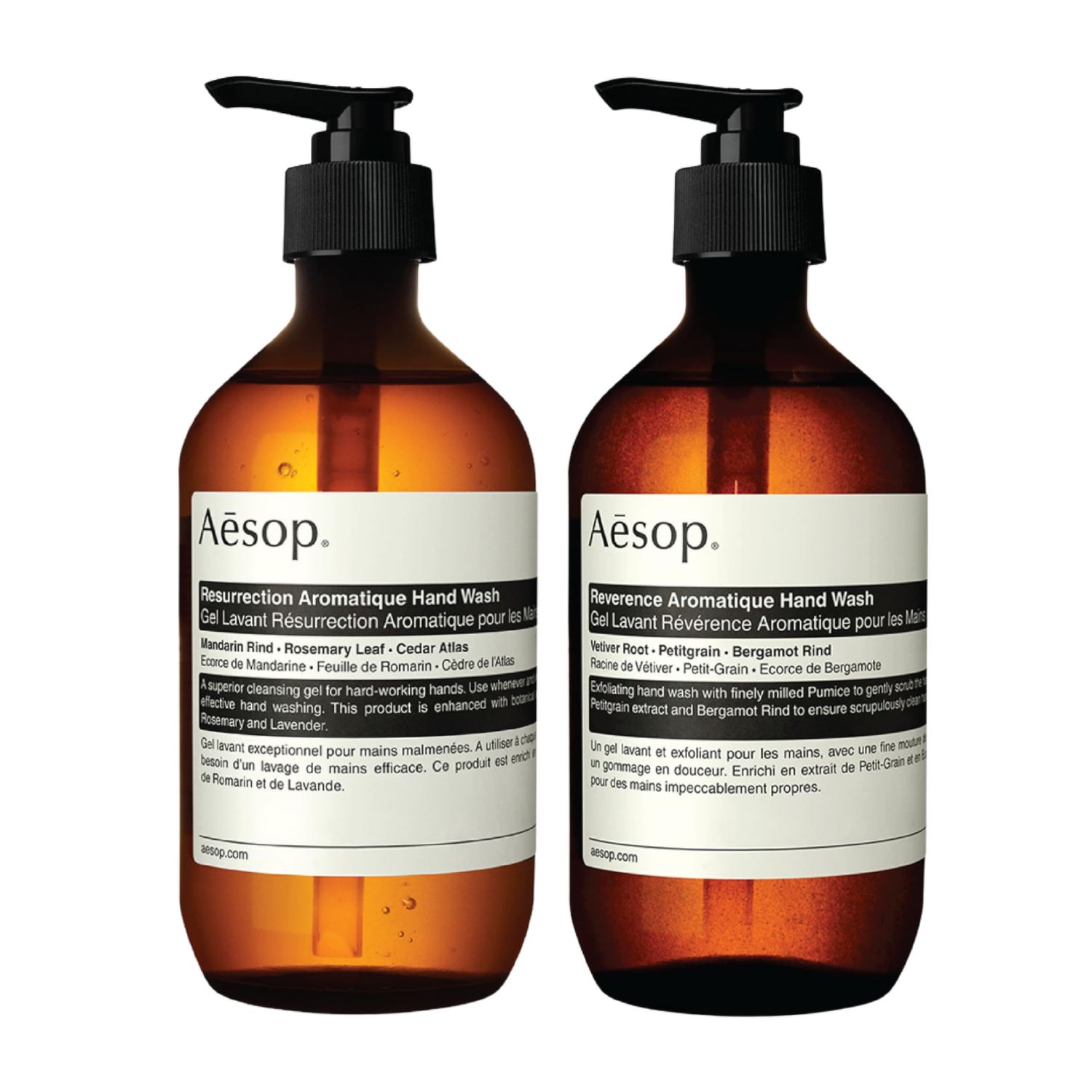 Aesop Reverence &amp; Resurrection Aromatique Hand Wash Set | Gently Cleanses &amp; Exfoliates for Smooth, Refreshed, and Supple Hands | 16.9 oz / 500mL