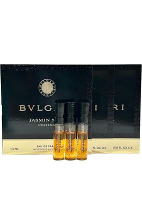 BVLGARI Jasmin Noir Lessence Perfume Sample vial WOMEN Vials 1.5 ml / 0.05 Fl Oz Pack of 3