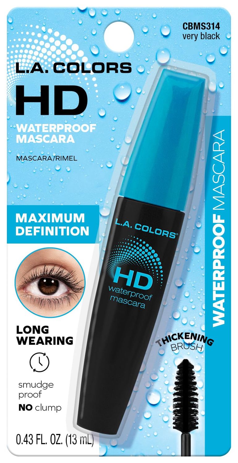 L.A. COLORS HD Waterproof Mascara, Very Black - Carded CBMS314