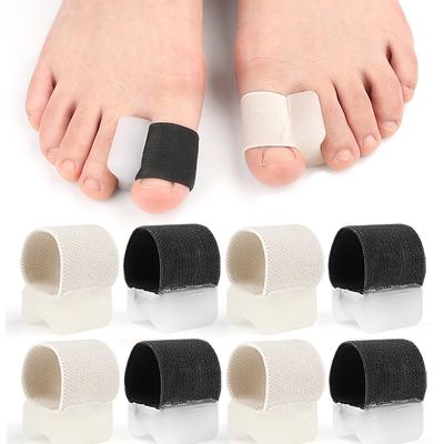 8 Pack Big Toe Spacers Toe Separators for Women Men, Sweat-Absorbent Elasticated Strap Designed and Non-Slip Toe Separators That Do Not Come Off Easily for Overlapping Toes Bunion Correct Toes