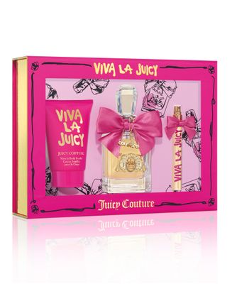 Juicy Couture Viva La Juicy Eau De Parfum 3 Piece Fragrance Gift Set, Includes EDP Spray, Mini Womens Perfume &amp; Body Lotion - Floral &amp; Sweet, Travel Size, 3.4 fl oz
