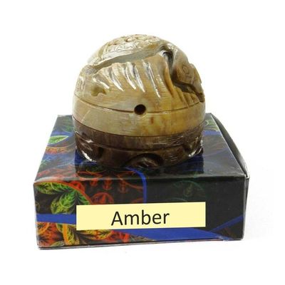 Stone Jar Amber Solid Perfume Long Lasting Body Fragrance In Large Hand Carved- 8 gm, (Pack Of 1)