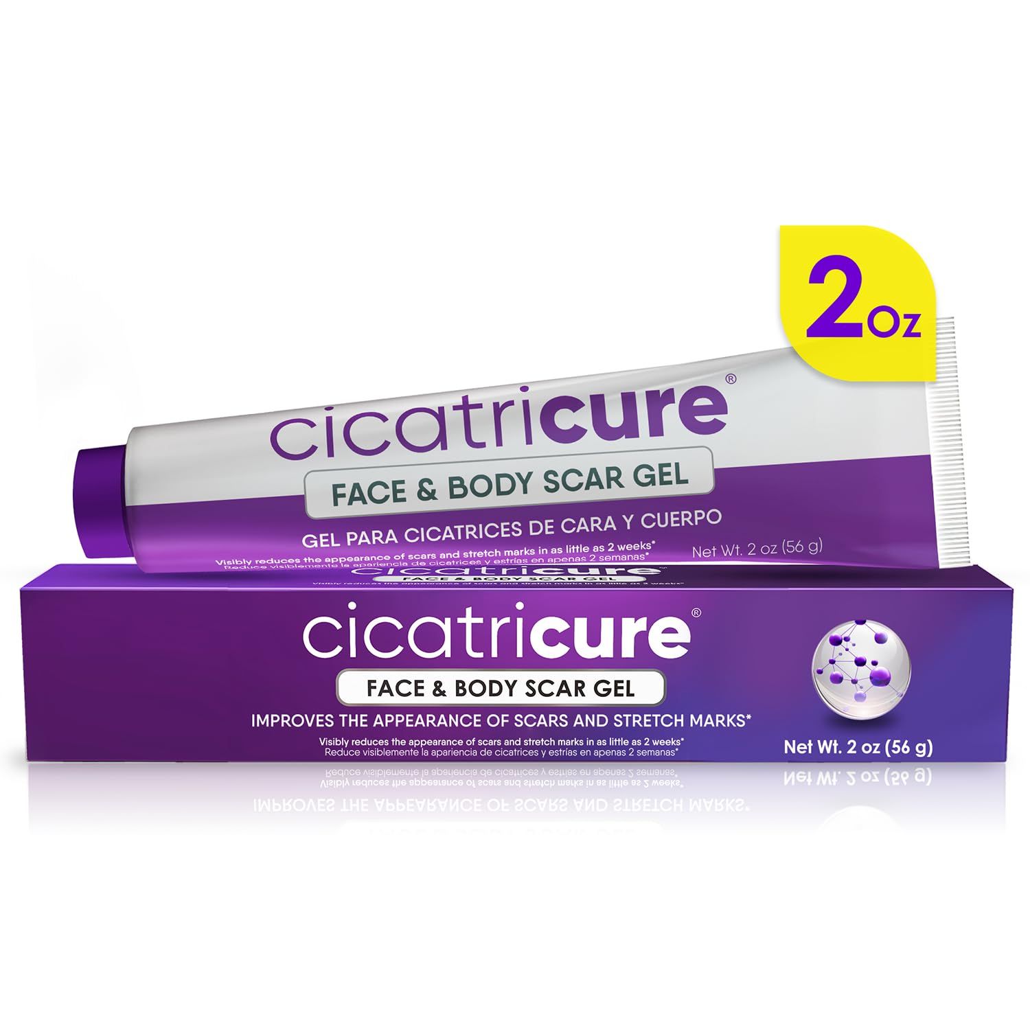 Cicatricure Advanced Scar Gel for Face &amp; Body - Proven Results in 2 Weeks, Scar Treatment for Surgical Scars, Stretch Marks, Scars of Burns and Injuries, Acne Scar Treatment, 2 oz (56g)
