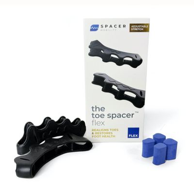 Spacer Mobility The Toe Spacer FLEX | Recovery from the Ground Up, Correct Bunions, Plantar Fasciitis, &amp; Correct Toes | Adjustable Unisex Toe Spacer, perfect for first time users - Relieve Foot Pai...