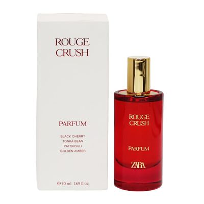 Zara Rouge Crush Women Perfume Irresistible &amp; Intense Fragrance Scent with Black Cherry Mandarin Orange Tonka Bean Patchouli &amp; Golden Amber EDP Eau de Parfum 50ml (1.7 fl. oz.)