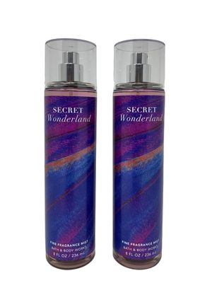 Bath and Body Works Secret Wonderland Fine Fragrance Mists Pack Of 2 8 oz. Bottles (Secret Wonderland)