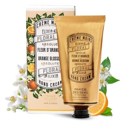 Panier des Sens - Hand Cream for Dry Cracked Hands - Orange Blossom Hand Lotion with Olive &amp; Almond Oil - Vitamin E Skin Moisturizer with 96 Natural Ingredients - Made in France, 2.5 fl oz