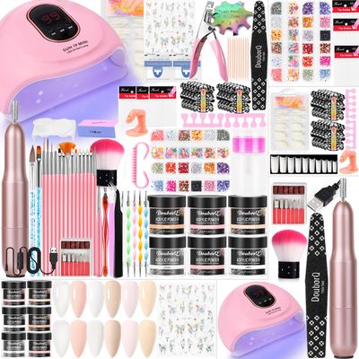 Acrylic Nail Kit Starter Set Acrylic Powder Nail Drill U V Light with Tools Decoration Everything for Beginners Home Salon Gift Set