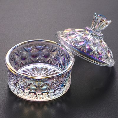 Noverlife Glass Nail Dappen Dish with Lid, Dazzling Crystal Dappen Bowl for Holding Nail Art Acrylic Liquid &amp; Powder, Nail Art Glassware with Lid for Nail Decor Manicure Care, Dappen Monomer Holder