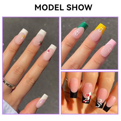 Gelike ec Poly Gel Nail Forms: 96pcs Dual Forms for Nail Extension, 4 Style 12 Size Dual Forms for Builder, Half Matte Gel Nail Tips Form for Manicure Art Design Salon Diy