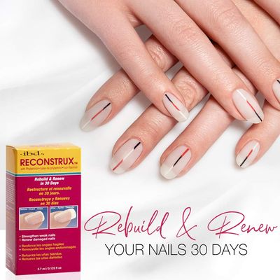 IBD Reconstrux Nail Repair Treatment - Nail Strengthener for Weak &amp; Damaged Nails, Nail Growth Treatment for Peeling &amp; Brittle Nails - 0.125 fl oz, 2 Pack