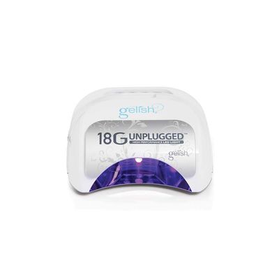 Gelish 18G Unplugged LED Light - Portable, Rechargeable, 36W, White &amp; Silver, Intelligent Power Assist, Motion Sensors, Timer, Magnetic Tray, Ergonomic Design Gel Lamp, Nail Lamp, Gel Nail Light