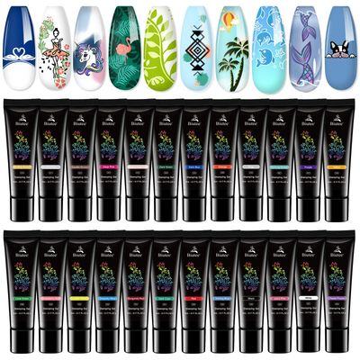 Biutee Nail Stamping Polish Gel Pack of 24 Colors 5ML UV LED Special Polish Gel Printed Nail Polish Gel Gel Polish for nail stamping plate