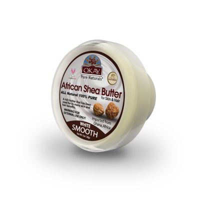 Okay Pure Naturals White Shea Butter for Hair and Skin - Raw African Shea Butter for Women and Men, Daily Moisturizer for Face and Body, Helps with Stretch Marks, Soothes Dry Skin - 1 Oz Jar