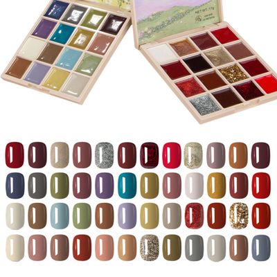 Miaokatze Solid Gel Nail Polish Set, 32 Colors - Cream Pastel Jelly Gel Nail Polish Palette