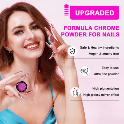 Saviland Mirror Chrome Nail Powder Set: 36 Colors Metallic Holographic Chrome Nail Powder Black Blue Silver Gold Mirror Nails Chrome Powder for Nails French Manicure Nail Art Decoration Home Salon DIY