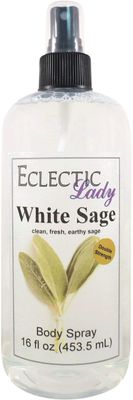 Eclectic Lady White Sage Body Spray, Double Strength, 16 ounces, Body Mist for Women with Clean, Light &amp; Gentle Fragrance, Cologne with Soft, Subtle Aroma For Daily Use