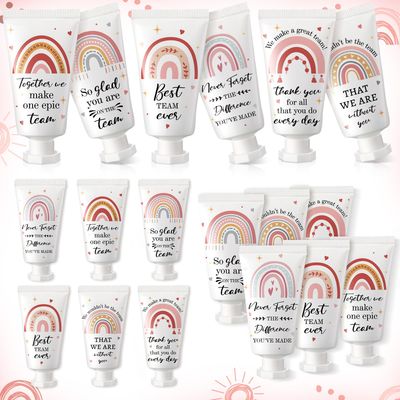 Sacubee 12 Pack Employee Appreciation Gifts Bulk Hand Cream Inspirational Team Gifts Boho Rainbow Graduation End the Year Thank You Hand Lotion Travel Size Bulk for Teacher Employees Coworkers Women