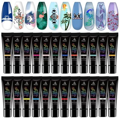 Biutee Nail Stamping Polish Gel 24 Colors 5ML UV LED Stamping Gel Nail Polish Special Printed for Nail Stamp Plate Stamper