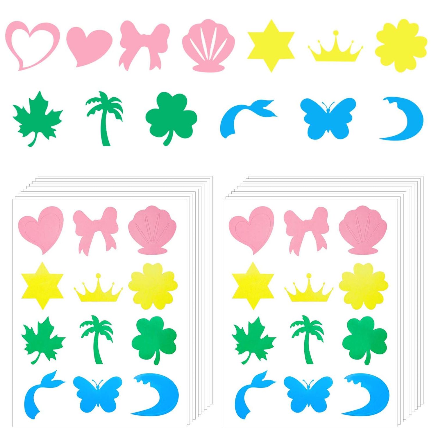 240pcs Tanning Stickers, 12 Styles Tanning Sunbathing Stickers Self-Adhesive Tan Stickers Sun Bed Stickers Tanning Bed Stickers for Girl Body Summer Beach Party Indoor Outdoor