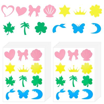 240pcs Tanning Stickers, 12 Styles Tanning Sunbathing Stickers Self-Adhesive Tan Stickers Sun Bed Stickers Tanning Bed Stickers for Girl Body Summer Beach Party Indoor Outdoor