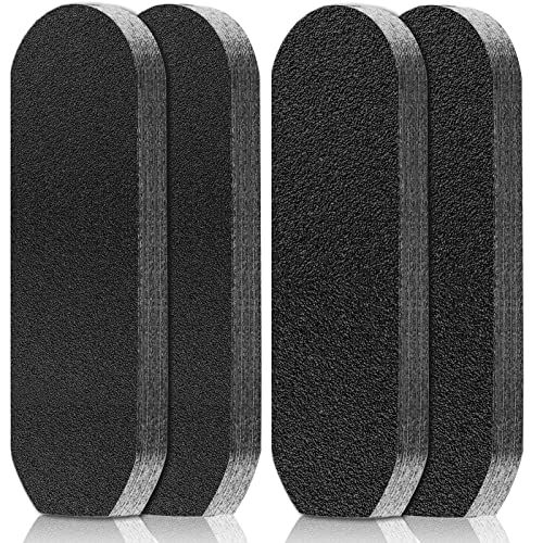 Flutesan 80 Pcs Stainless Steel Foot File Refills Foot File Replacement Pads Coarse Fine Pedicure File Refills Double Side Reusable Foot Rasp Pad with Removable Glue, 180 Grit, 120 Grit (Black)