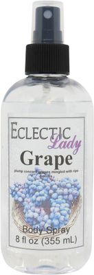 Eclectic Lady Grape Body Spray, Double Strength, 8 ounces, Body Mist for Women with Clean, Light &amp; Gentle Fragrance, Cologne with Soft, Subtle Aroma For Daily Use