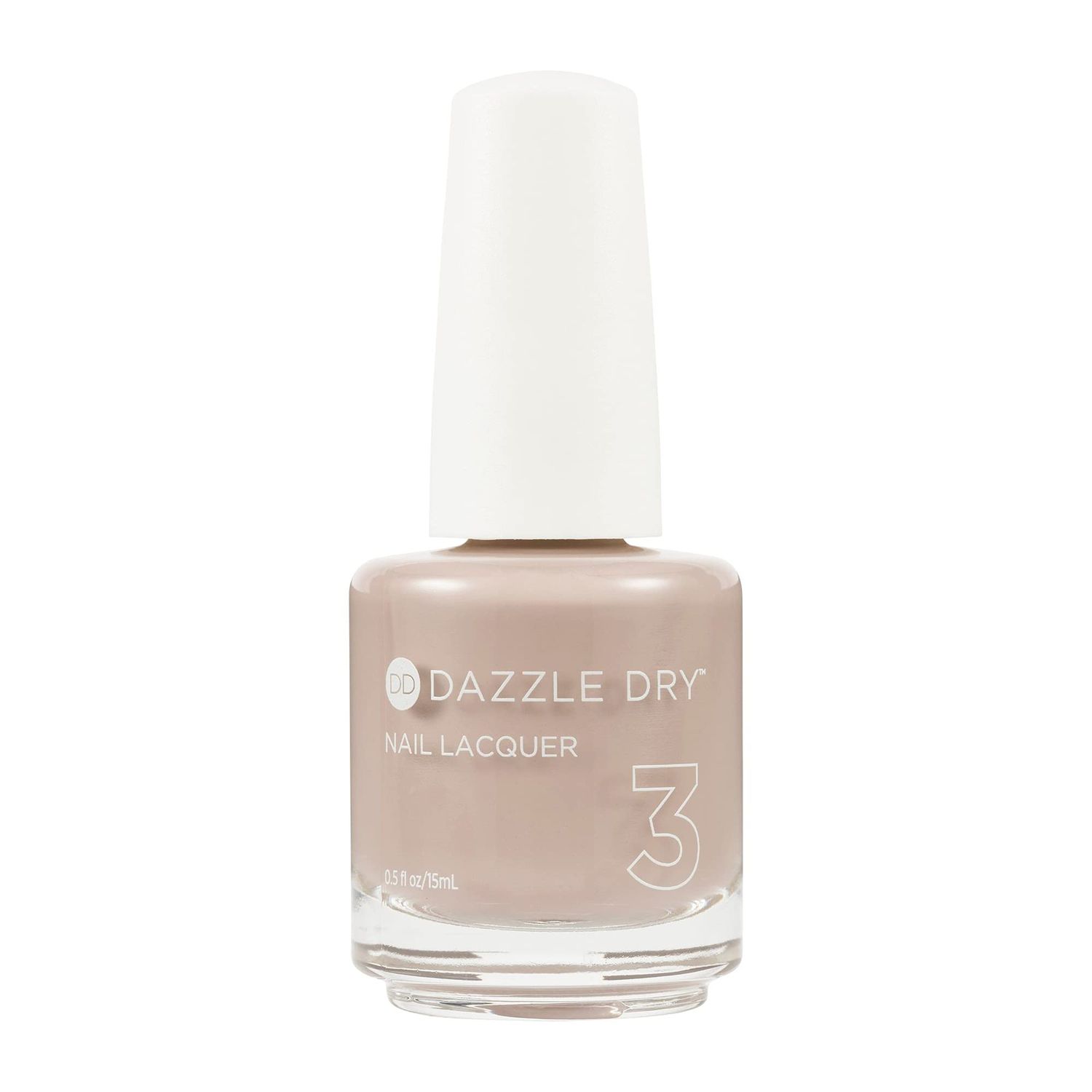 Dazzle Dry Nail Lacquer (Step 3) - Broadway Beige - A cool and medium greige with purple undertones. Full coverage cream. (0.5 fl oz)