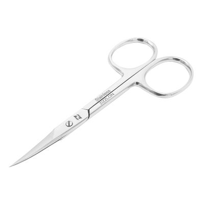 ZIZZLON Cuticle Scissors Extra Fine Curved Stainless Steel, Professional Eyebrow Scissors for Beard, Nose Hair, Eyelash, Mustache, Dry Skin - Manicure Scissors