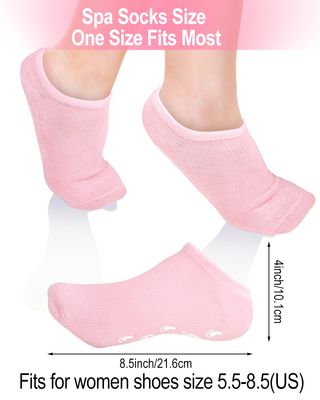 Uwbettry 3Pairs Moisturizing Socks, Non Slip Gel Socks Moisturizing Spa Socks for Women, Soft Gel Sleeping Fuzzy Socks for Repairing and Softening Dry Cracked Feet Skins(Pink, Blue, Green)