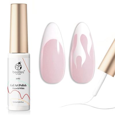 beetles Gel Polish Swirl Nail Art Gel White Gel Liner Nail Polish White Nail Polish 1 pcs 7ml Classic White Color Gel Art Paint for Thin French Line Nail Art Polish Soak off Uv Lamp Manicure Salon