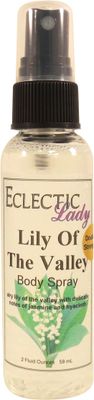 Eclectic Lady Lily Of The Valley Body Spray, Double Strength, 2 ounces, Body Mist for Women with Clean, Light &amp; Gentle Fragrance, Cologne with Soft, Subtle Aroma For Daily Use