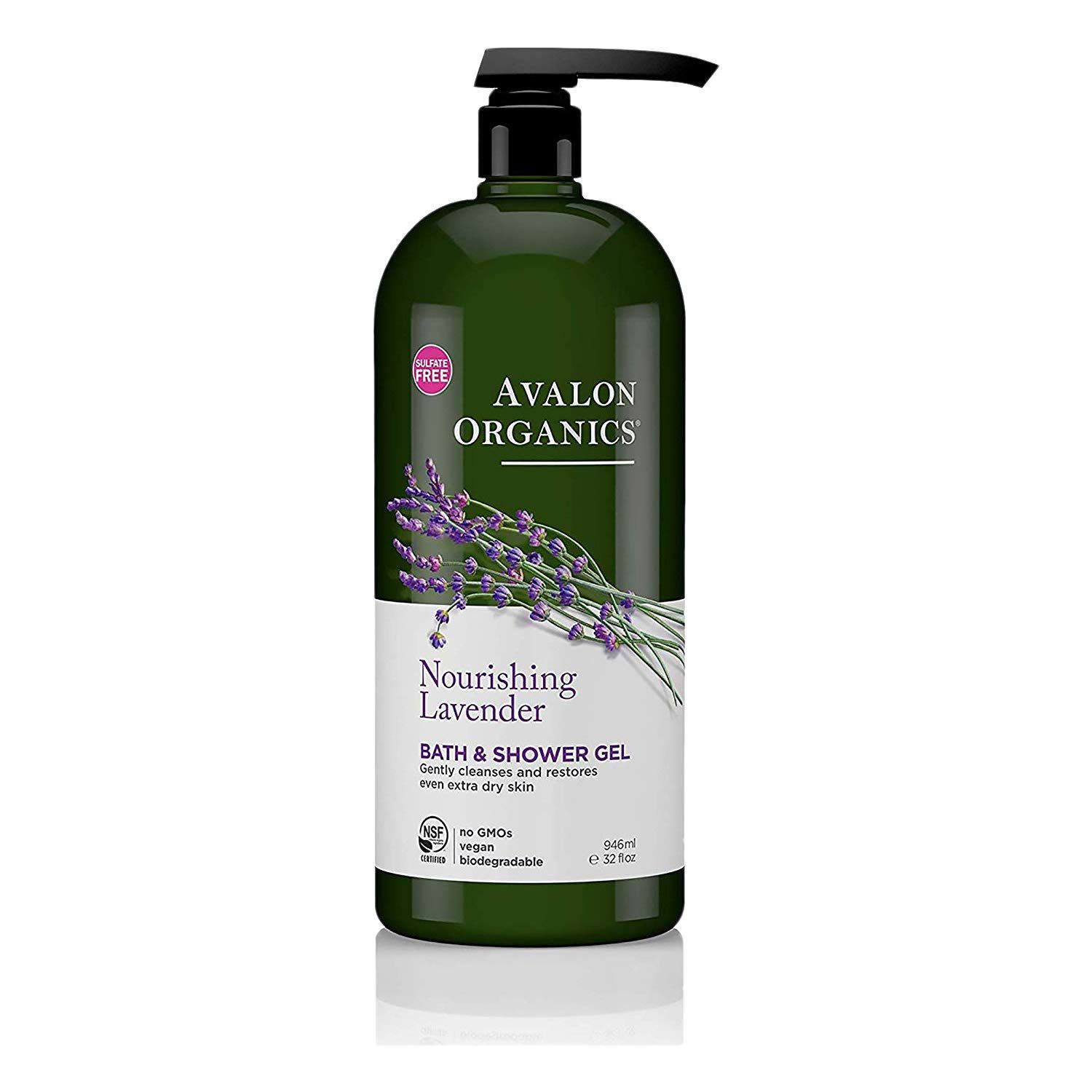 Avalon Organics Bath &amp; Shower Gel, Nourishing Lavender, 32 Oz