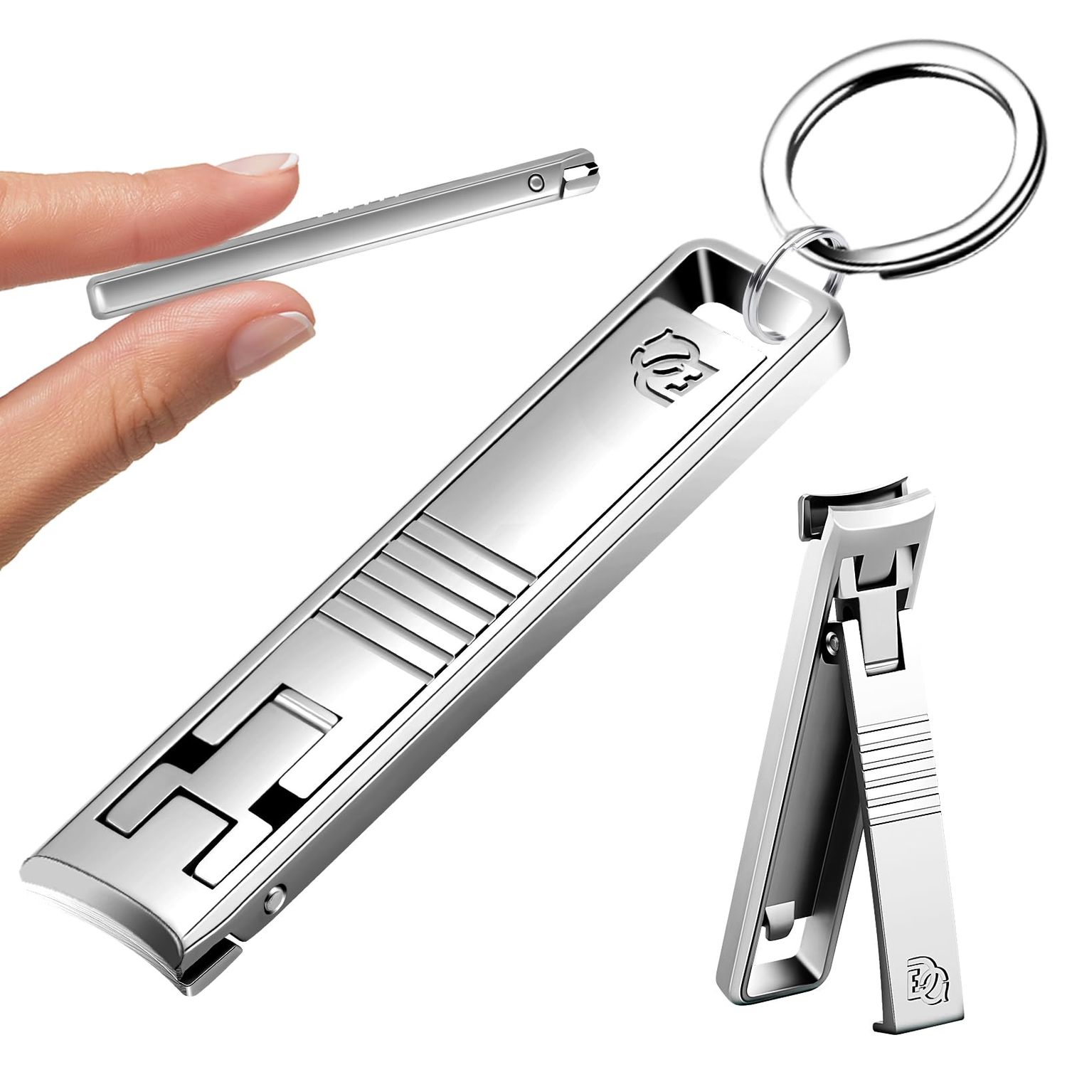 DEOU Folding Ultra-Thin Nail Clippers, Newly Upgraded Anti-Splash mini Stainless Steel Manicure Tool, take with You When Traveling, own Nail File, Mens and Womens Gifts (Nail Clippers Gift Box)