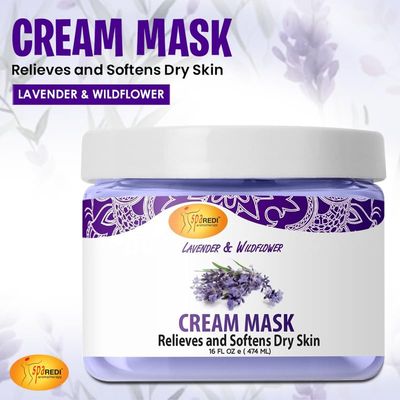 SPA REDI - Body and Foot Cream Mask, Lavender and Wildflower, 16 Oz - Pedicure Massage for Tired Feet and Body, Hydrating, Fresh Skin - Infused with Hyaluronic Acid, Amino Acids, Panthenol