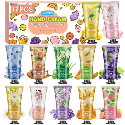 12 Pack Hand Cream Set For Women, Fathers Day Gifts for Dad, Bulk Hand Lotion Travel Size for Dry Cracked Hands, Mini Moisturizing Hand Lotion for Teacher Appreciation Gifts and Bridal Shower Favors