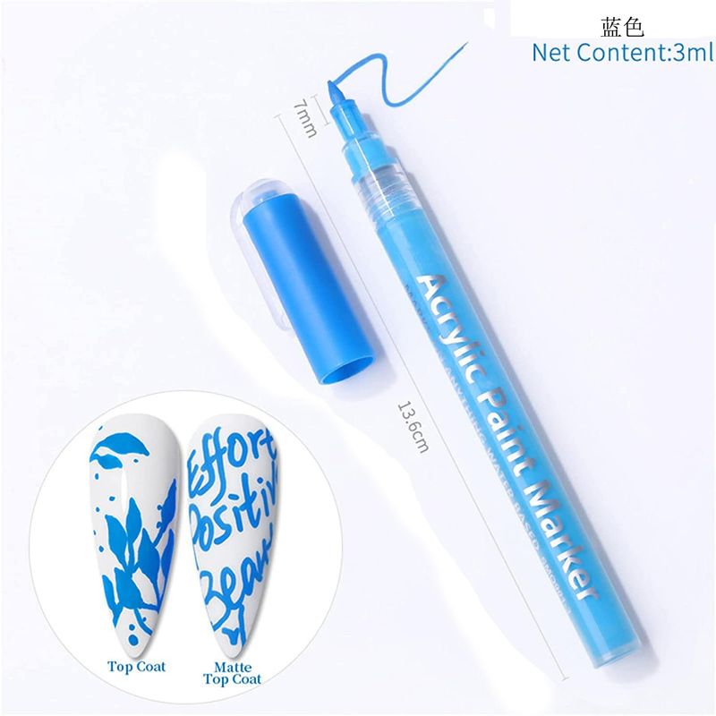 IMGDD Nail Polish Pen, 1 PCS Nail Art Pen, Nail Pencil, DIY Drawing Painting Pen, for Nails DIY (Blue, 1pcs)