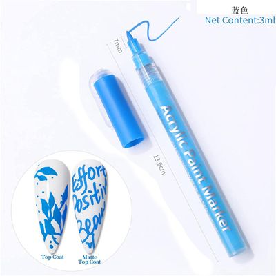 IMGDD Nail Polish Pen, 1 PCS Nail Art Pen, Nail Pencil, DIY Drawing Painting Pen, for Nails DIY (Blue, 1pcs)