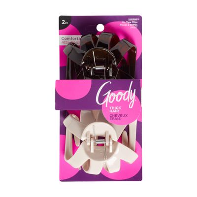 Goody SlideProof Octopus Large Claw Clips, 2 Ct, Neutral Tones, Secure Grip Accessories for Women &amp; Men, Hair Styling Accessories for All Occasions, Claw Clips for Thick Hair