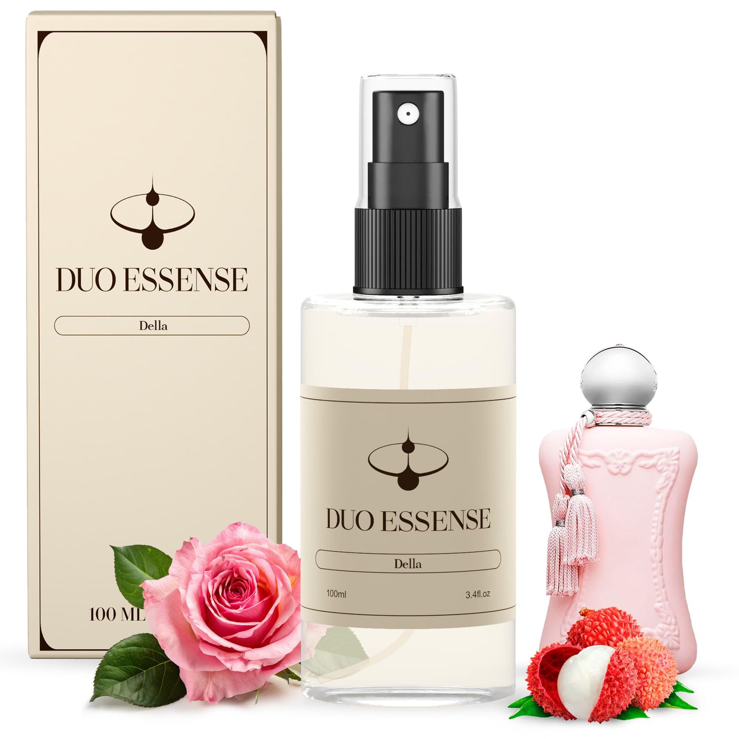 Duo Essense - Inspired by Delina - Della - Perfume For Women - Fragrance 3.4 Fl Oz / 100 ml