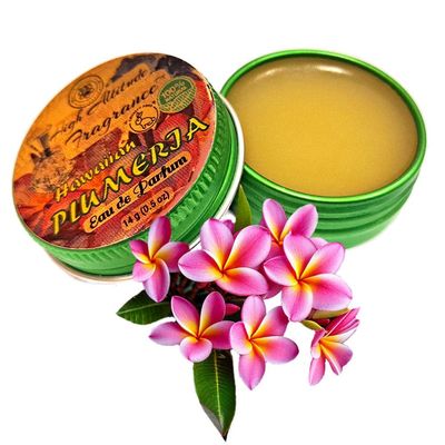 PLUMERIA Perfume Hawaiian - Eau de Parfum - Solid Balm - Natural Essential Oils Aromatherapy Fragrance- (Frangipani, Tropical Gardenia, Jasmine, Tuberose, Champaca, Magnolia) Travel, Party Gifts-0.5oz