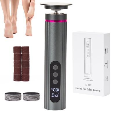 Electric Foot Callus Remover, Adjustable Speed Rechargeable Foot Sander Pedicure Tools for Feet Dead Skin with Sandpaper Disk and Nail Drill Bits,Equipped with Digital DisplayDark Gray