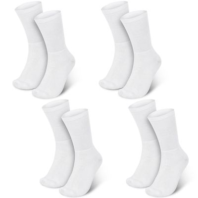 Silicherry 4 Pairs Cotton Soft Eczema Socks White Hydrating Moisturizing Therapy Cotton Socks Eczema Relief for Adult Wet Wrap Non Itch Soft Feet Treatment