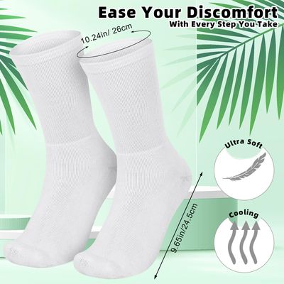 Silicherry 4 Pairs Cotton Soft Eczema Socks White Hydrating Moisturizing Therapy Cotton Socks Eczema Relief for Adult Wet Wrap Non Itch Soft Feet Treatment