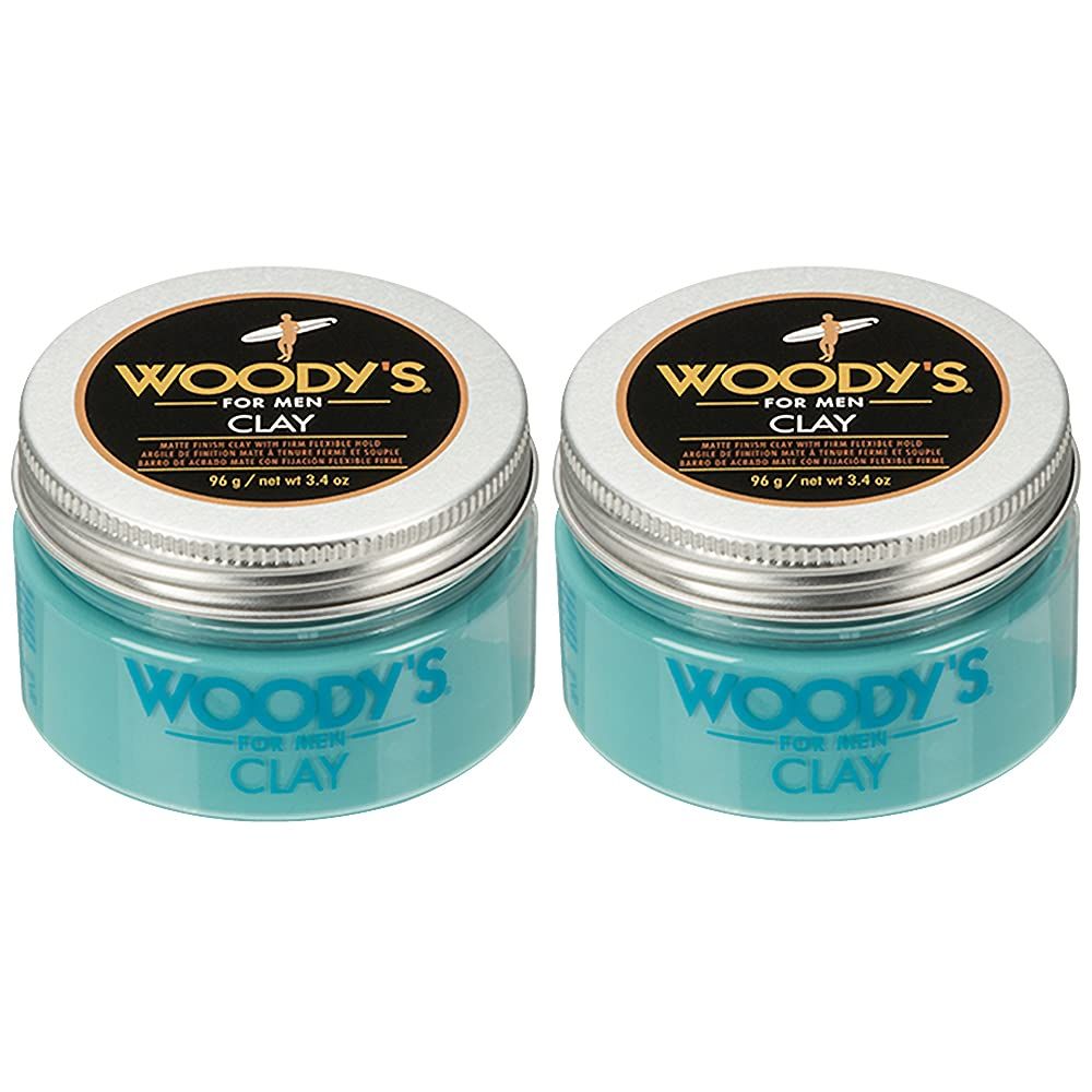 Woodys Clay for Men, Matte Finish with Firm and Flexible Hold, 3.4 oz. 2-Pack