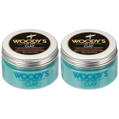 Woodys Clay for Men, Matte Finish with Firm and Flexible Hold, 3.4 oz. 2-Pack